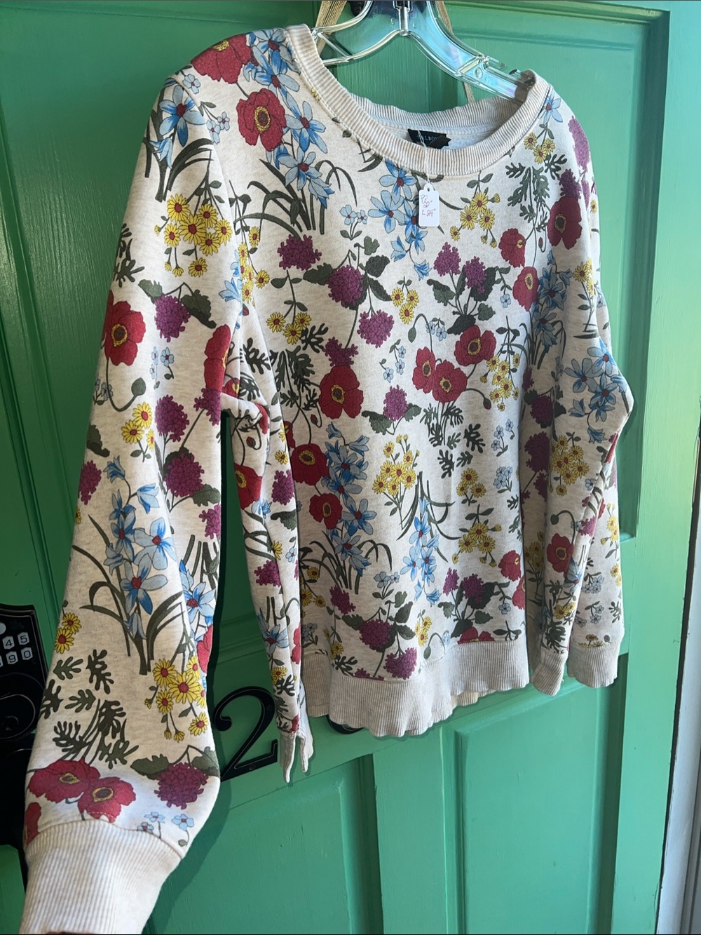 Talbots Floral Crewneck Multicolor Blooms size large new
